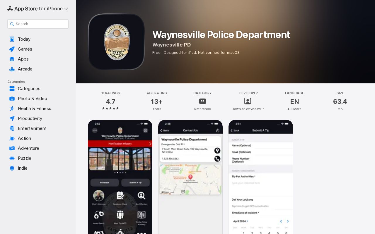 Waynesville Police app for Haywood County arrest searches